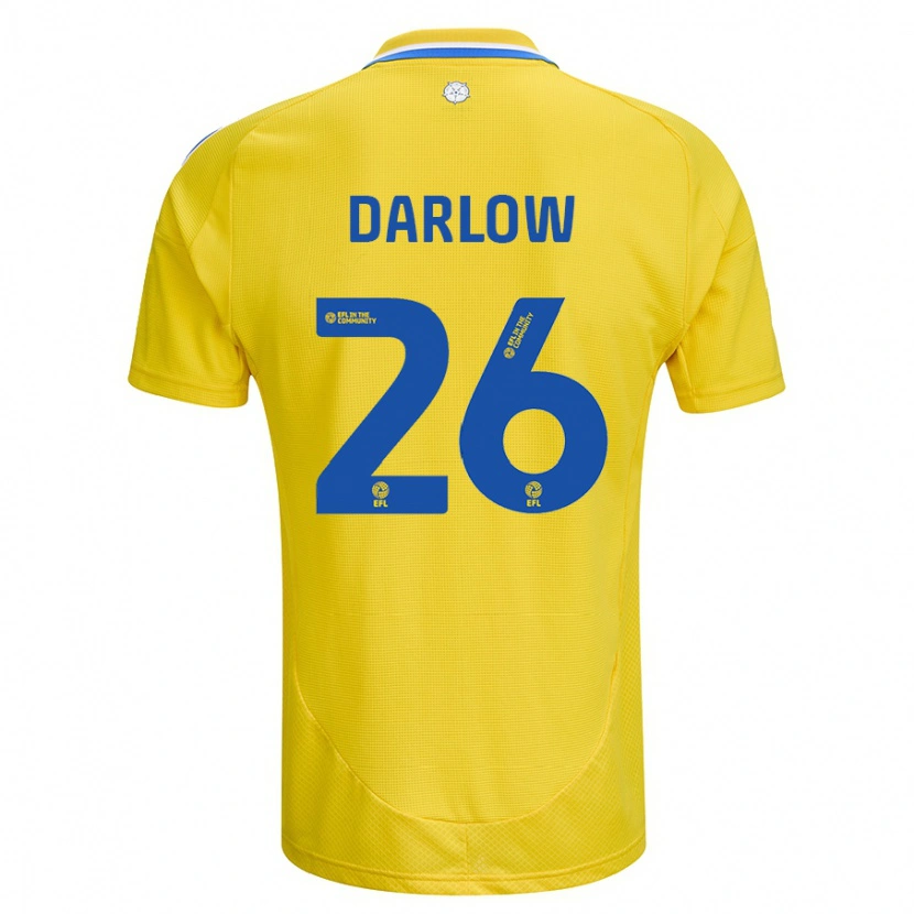 Danxen Mujer Camiseta Karl Darlow #26 Amarillo Azul 2ª Equipación 2024/25 La Camisa México