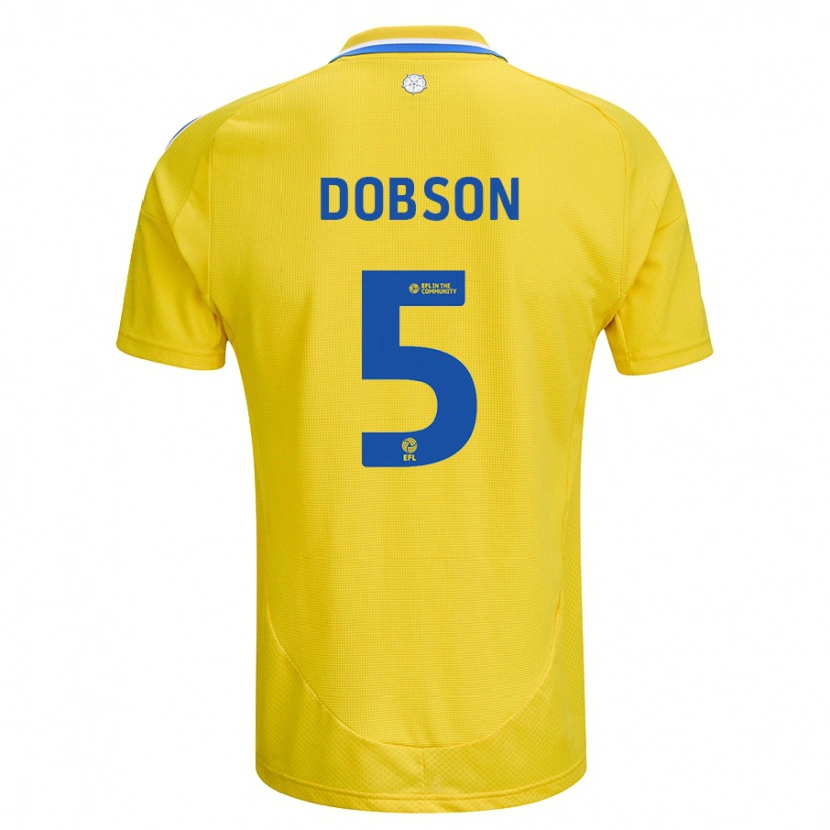 Danxen Mujer Camiseta Ellie Dobson #5 Amarillo Azul 2ª Equipación 2024/25 La Camisa México