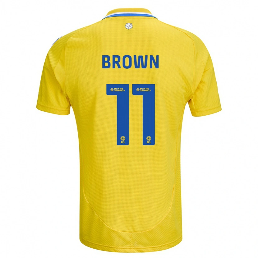 Danxen Mujer Camiseta Abbie Brown #11 Amarillo Azul 2ª Equipación 2024/25 La Camisa México