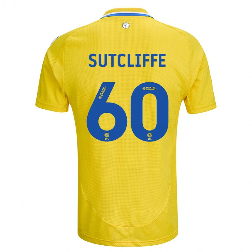 Danxen Mujer Camiseta Harvey Sutcliffe #60 Amarillo Azul 2ª Equipación 2024/25 La Camisa México