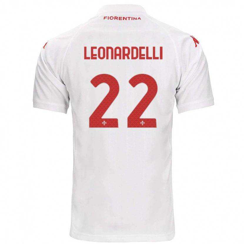 Danxen Mujer Camiseta Pietro Leonardelli #22 Blanco 2ª Equipación 2024/25 La Camisa México