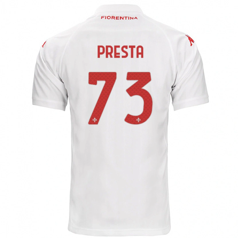 Danxen Mujer Camiseta Francesco Presta #73 Blanco 2ª Equipación 2024/25 La Camisa México