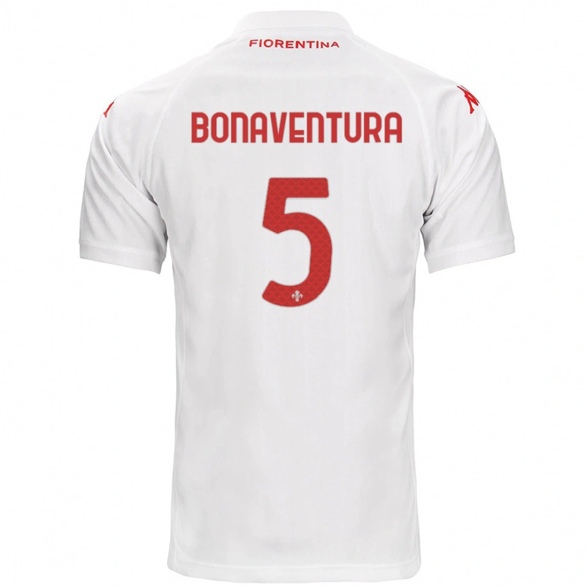 Danxen Mujer Camiseta Giacomo Bonaventura #5 Blanco 2ª Equipación 2024/25 La Camisa México