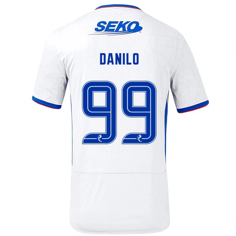 Danxen Mujer Camiseta Danilo #99 Blanco Azul 2ª Equipación 2024/25 La Camisa México