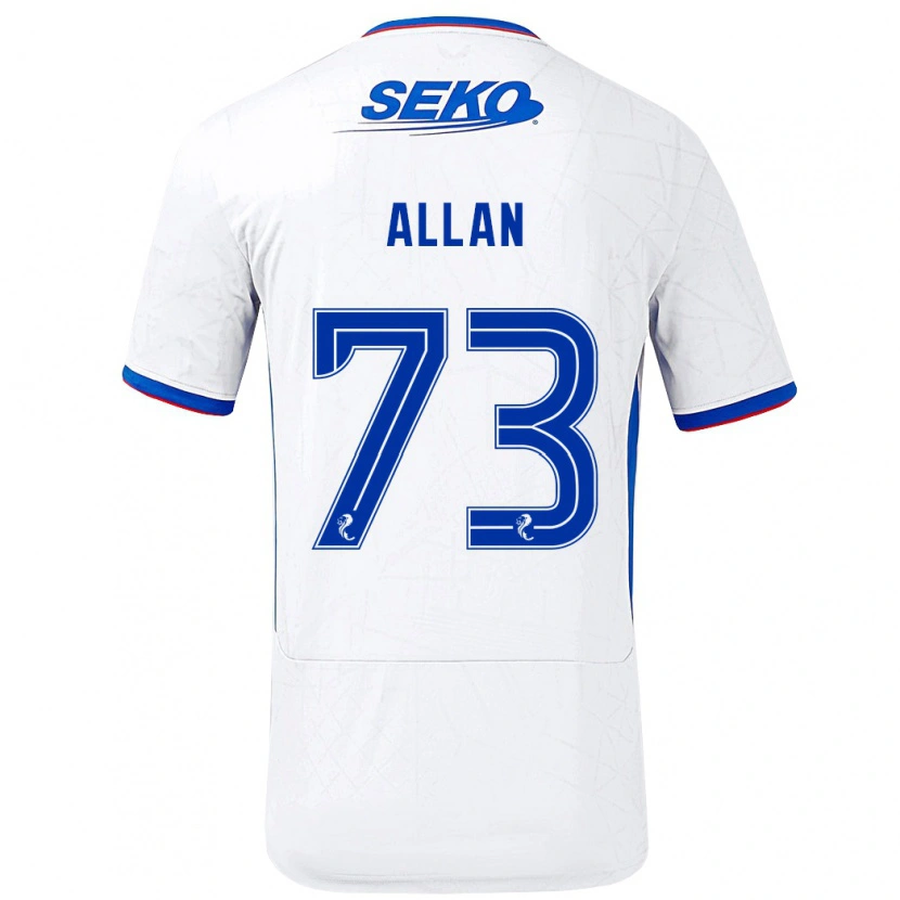 Danxen Mujer Camiseta Connor Allan #73 Blanco Azul 2ª Equipación 2024/25 La Camisa México