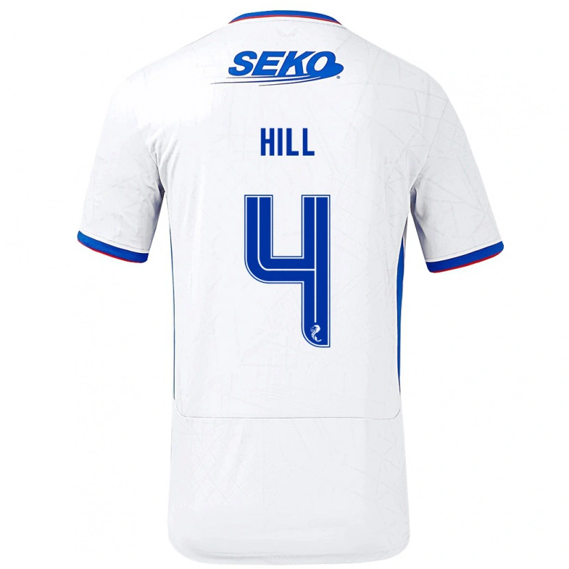 Danxen Mujer Camiseta Kathryn Hill #4 Blanco Azul 2ª Equipación 2024/25 La Camisa México