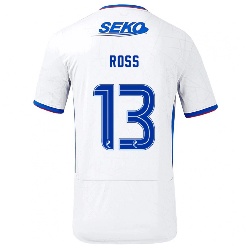 Danxen Mujer Camiseta Jane Ross #13 Blanco Azul 2ª Equipación 2024/25 La Camisa México