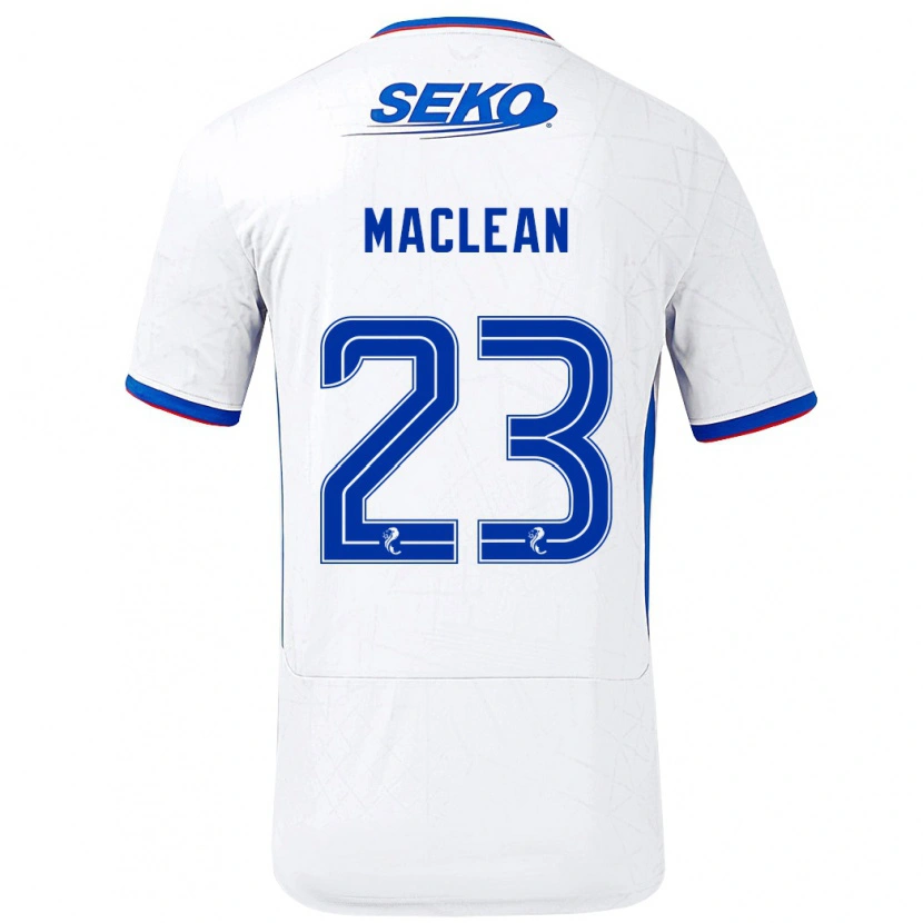 Danxen Mujer Camiseta Kirsty Maclean #23 Blanco Azul 2ª Equipación 2024/25 La Camisa México