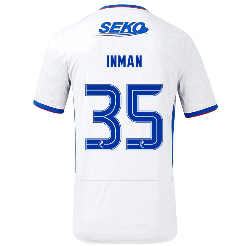 Danxen Mujer Camiseta Lucy Inman #35 Blanco Azul 2ª Equipación 2024/25 La Camisa México