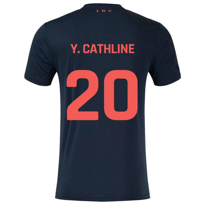 Danxen Mujer Camiseta Yoann Cathline #20 Negro Rojo 2ª Equipación 2024/25 La Camisa México