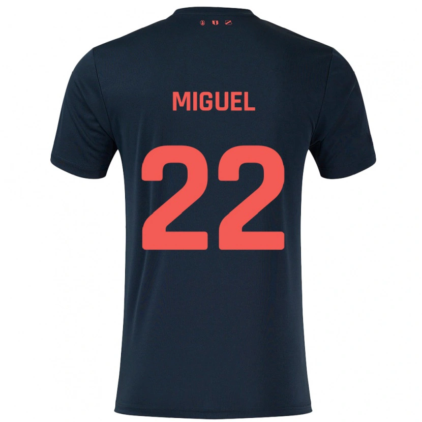 Danxen Mujer Camiseta Miguel Rodríguez #22 Negro Rojo 2ª Equipación 2024/25 La Camisa México