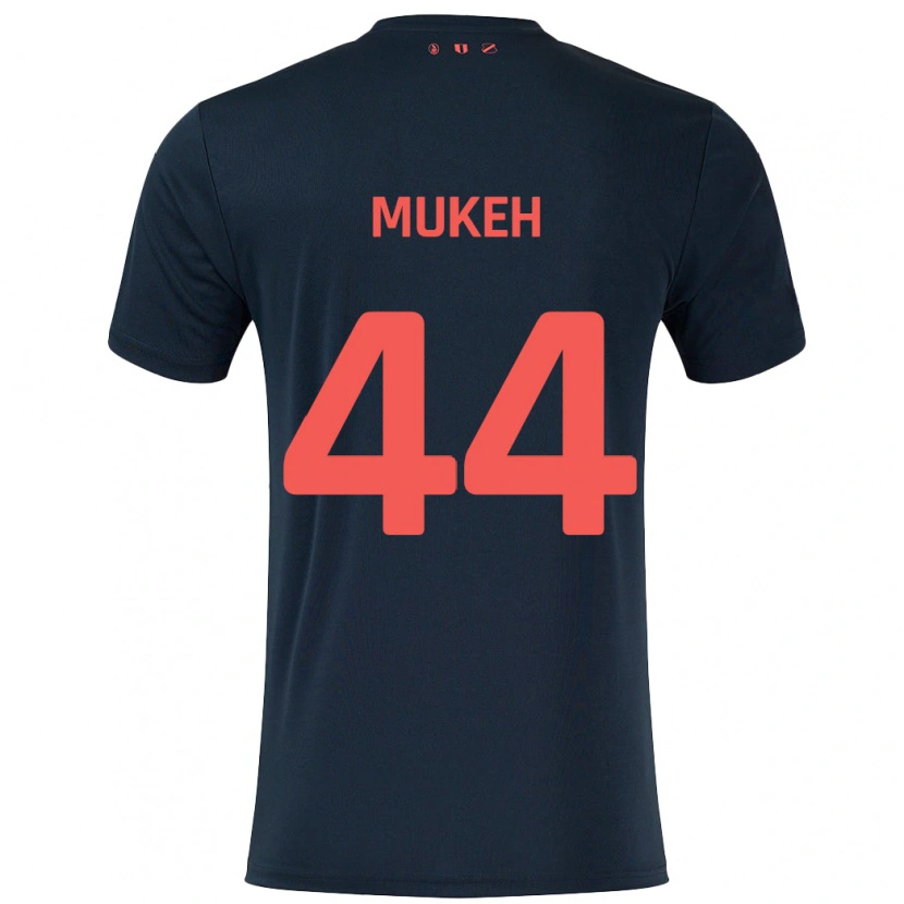 Danxen Mujer Camiseta Joshua Mukeh #44 Negro Rojo 2ª Equipación 2024/25 La Camisa México