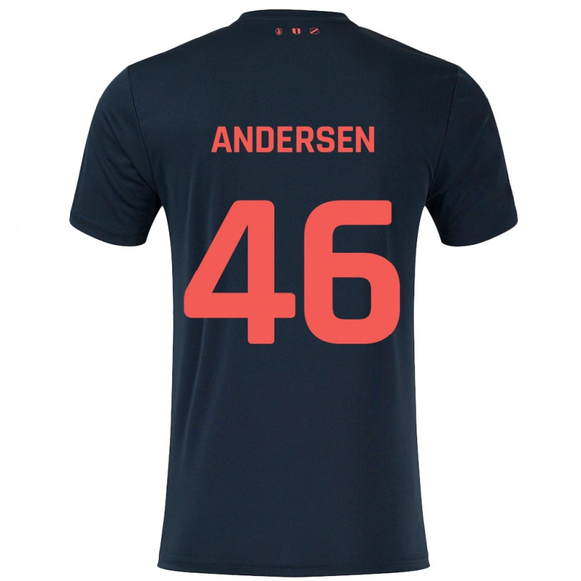 Danxen Mujer Camiseta Silas Andersen #46 Negro Rojo 2ª Equipación 2024/25 La Camisa México