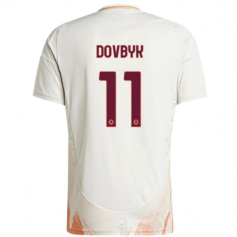 Danxen Mujer Camiseta Artem Dovbyk #11 Crema Blanco Naranja 2ª Equipación 2024/25 La Camisa México
