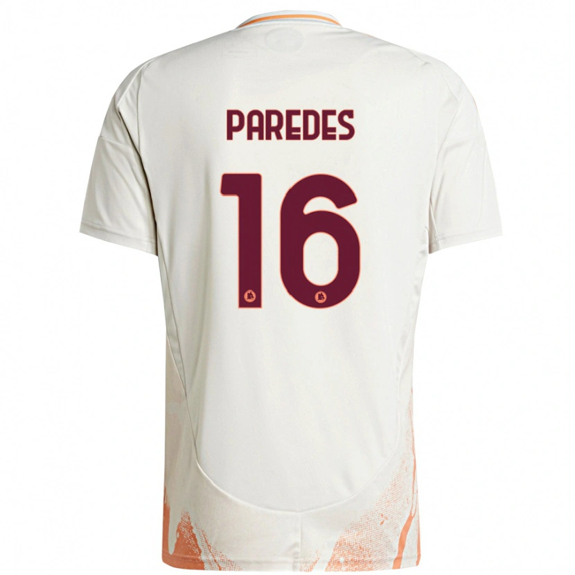 Danxen Mujer Camiseta Leandro Paredes #16 Crema Blanco Naranja 2ª Equipación 2024/25 La Camisa México