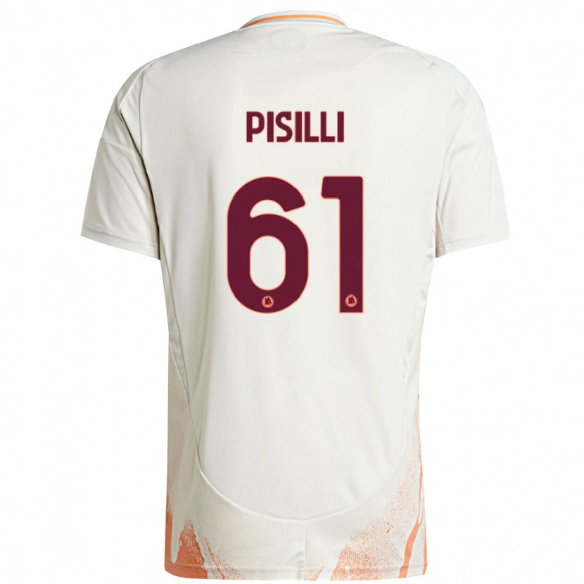 Danxen Mujer Camiseta Niccolò Pisilli #61 Crema Blanco Naranja 2ª Equipación 2024/25 La Camisa México