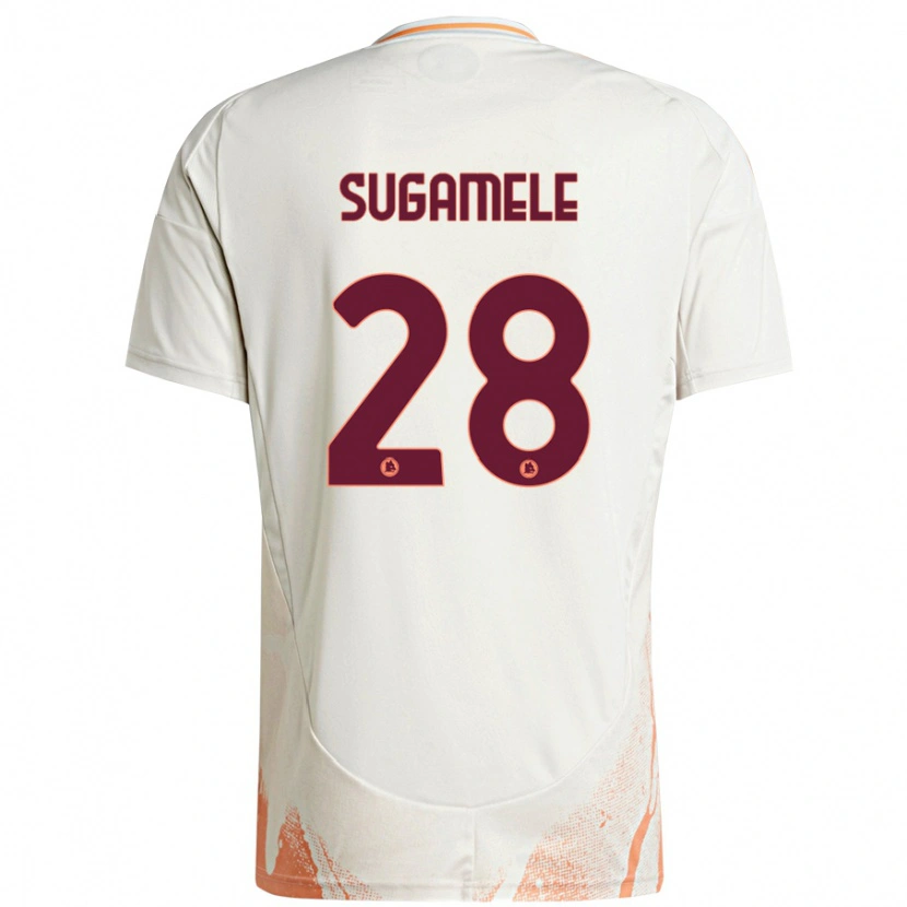 Danxen Mujer Camiseta Alessandro Sugamele #28 Crema Blanco Naranja 2ª Equipación 2024/25 La Camisa México