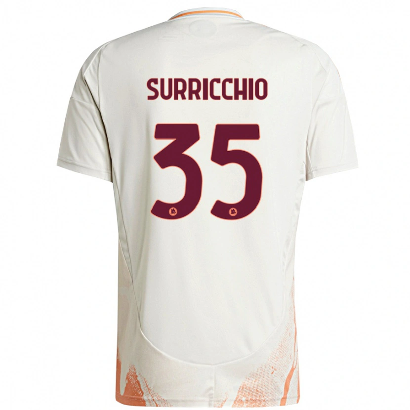 Danxen Mujer Camiseta Jacopo Surricchio #35 Crema Blanco Naranja 2ª Equipación 2024/25 La Camisa México