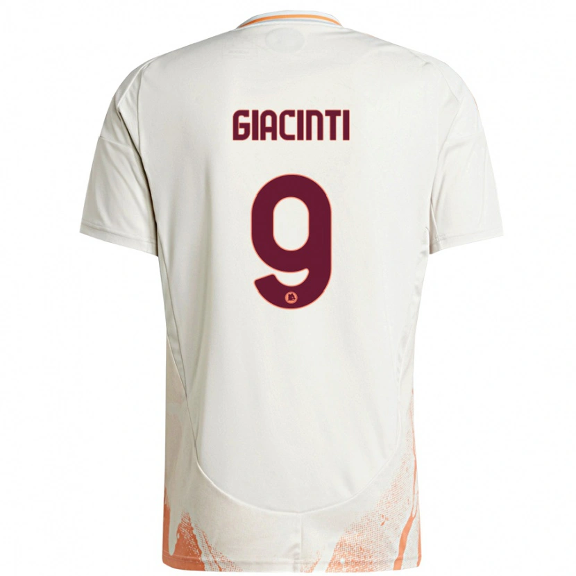 Danxen Mujer Camiseta Valentina Giacinti #9 Crema Blanco Naranja 2ª Equipación 2024/25 La Camisa México