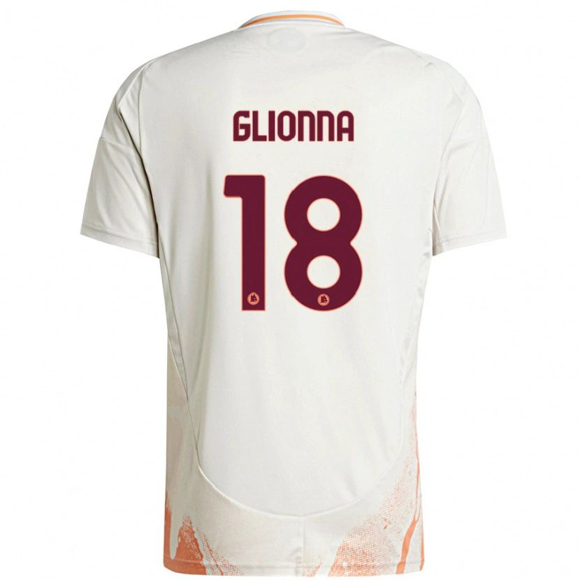 Danxen Mujer Camiseta Benedetta Glionna #18 Crema Blanco Naranja 2ª Equipación 2024/25 La Camisa México
