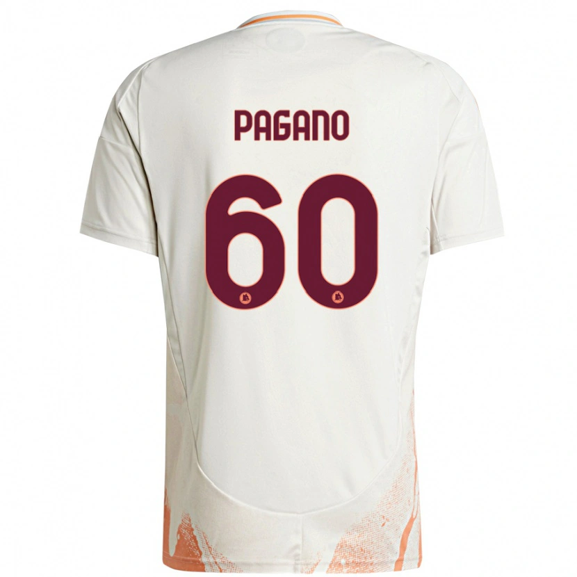 Danxen Mujer Camiseta Riccardo Pagano #60 Crema Blanco Naranja 2ª Equipación 2024/25 La Camisa México