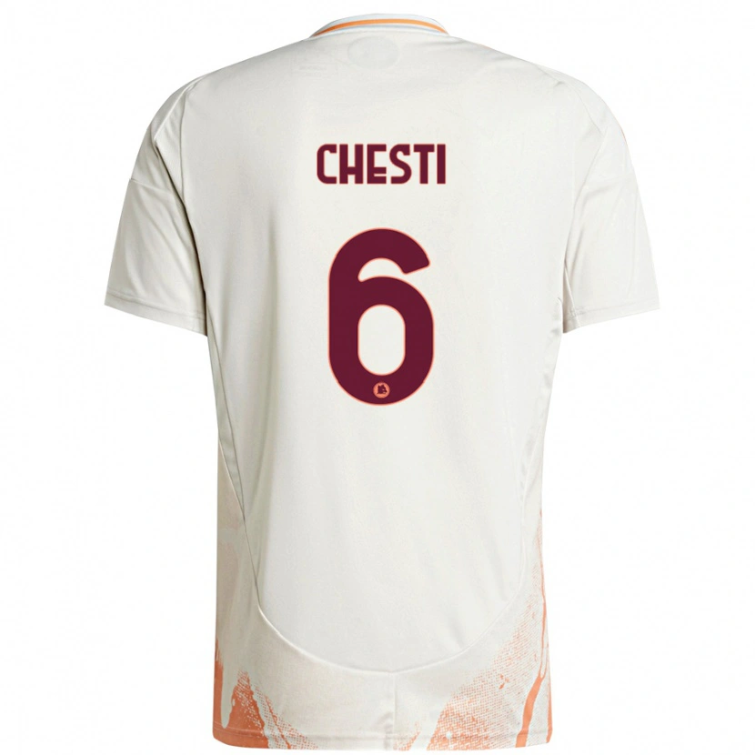 Danxen Mujer Camiseta Francesco Chesti #6 Crema Blanco Naranja 2ª Equipación 2024/25 La Camisa México