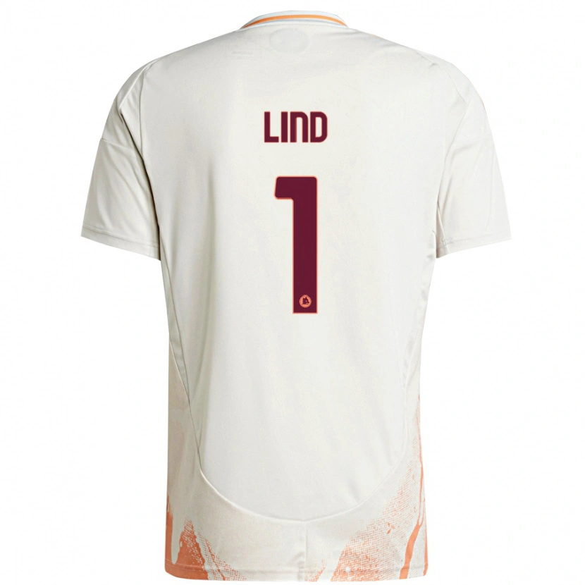 Danxen Mujer Camiseta Emma Lind #1 Crema Blanco Naranja 2ª Equipación 2024/25 La Camisa México