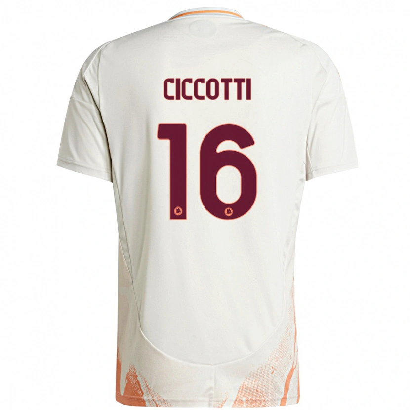 Danxen Mujer Camiseta Claudia Ciccotti #16 Crema Blanco Naranja 2ª Equipación 2024/25 La Camisa México