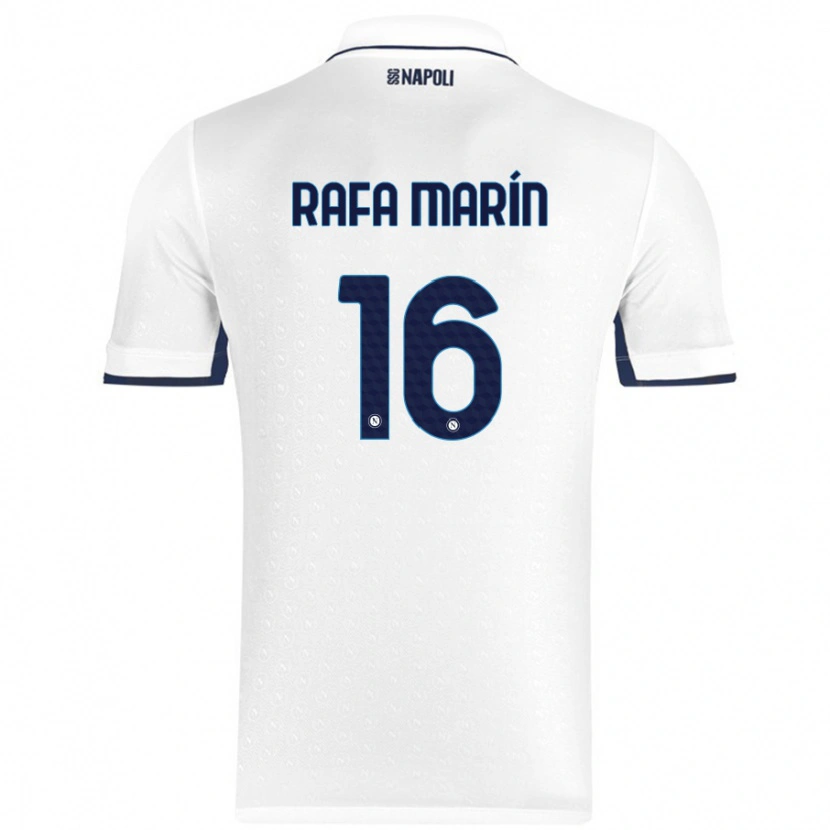 Danxen Mujer Camiseta Rafa Marín #16 Blanco Azul Real 2ª Equipación 2024/25 La Camisa México