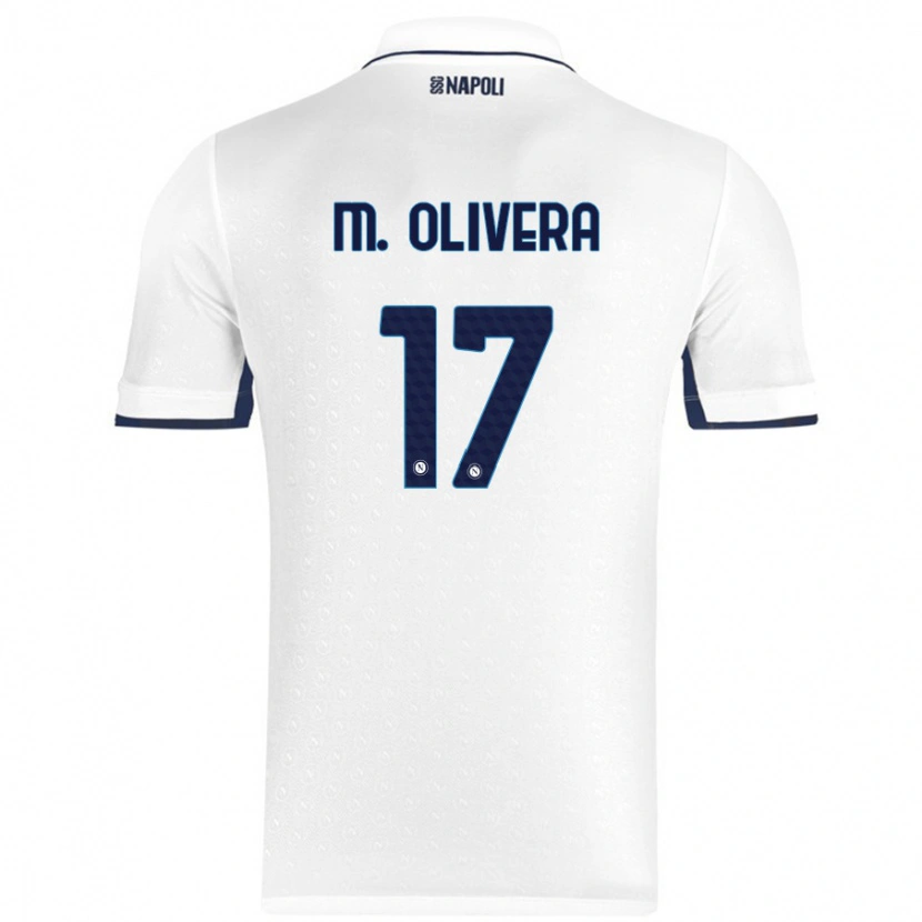 Danxen Mujer Camiseta Mathías Olivera #17 Blanco Azul Real 2ª Equipación 2024/25 La Camisa México