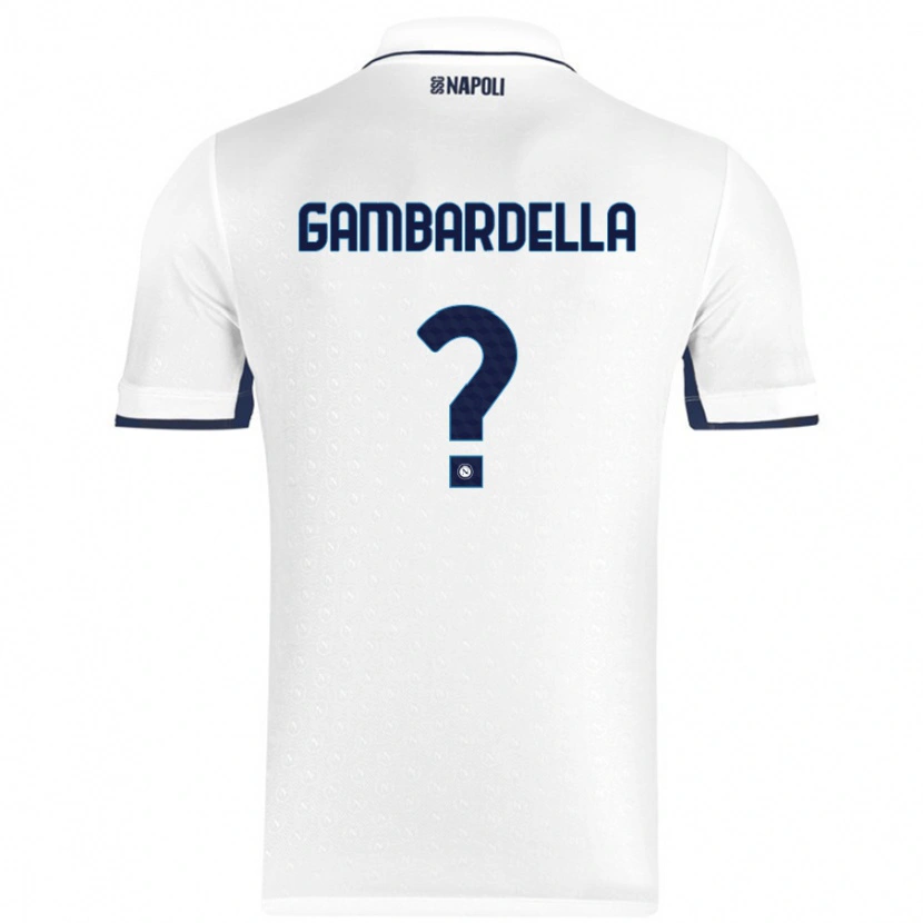Danxen Mujer Camiseta Vittorio Gambardella #0 Blanco Azul Real 2ª Equipación 2024/25 La Camisa México