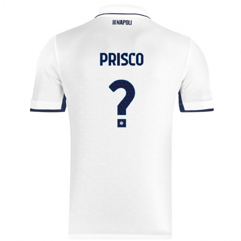 Danxen Mujer Camiseta Vincenzo Prisco #0 Blanco Azul Real 2ª Equipación 2024/25 La Camisa México