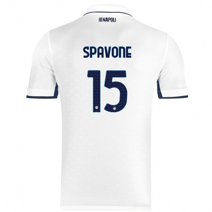 Danxen Mujer Camiseta Alessandro Spavone #15 Blanco Azul Real 2ª Equipación 2024/25 La Camisa México
