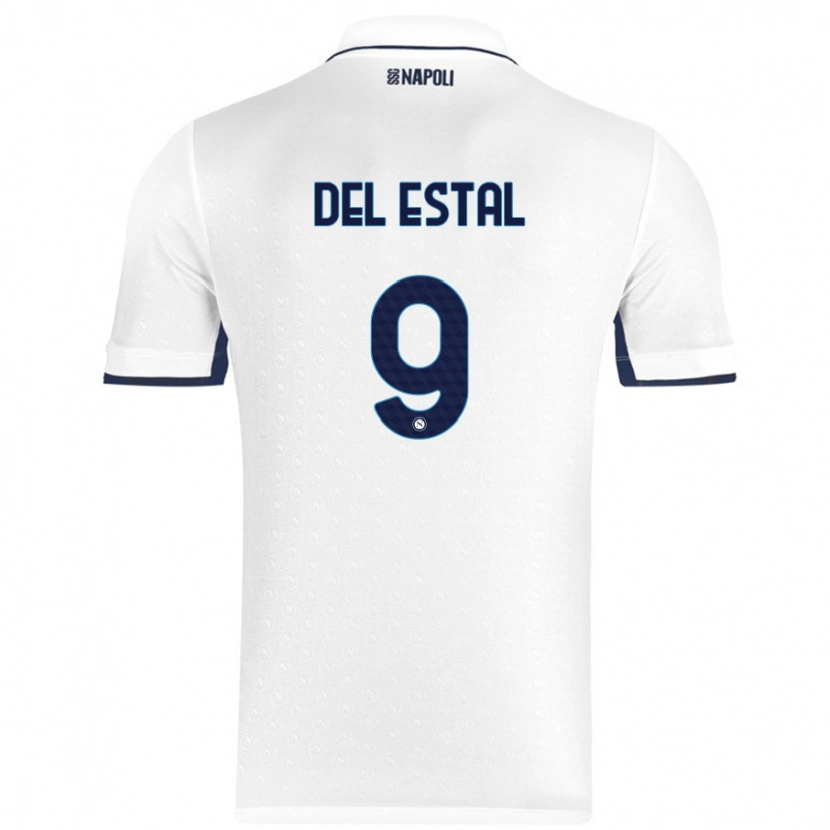 Danxen Mujer Camiseta Eli Del Estal #9 Blanco Azul Real 2ª Equipación 2024/25 La Camisa México