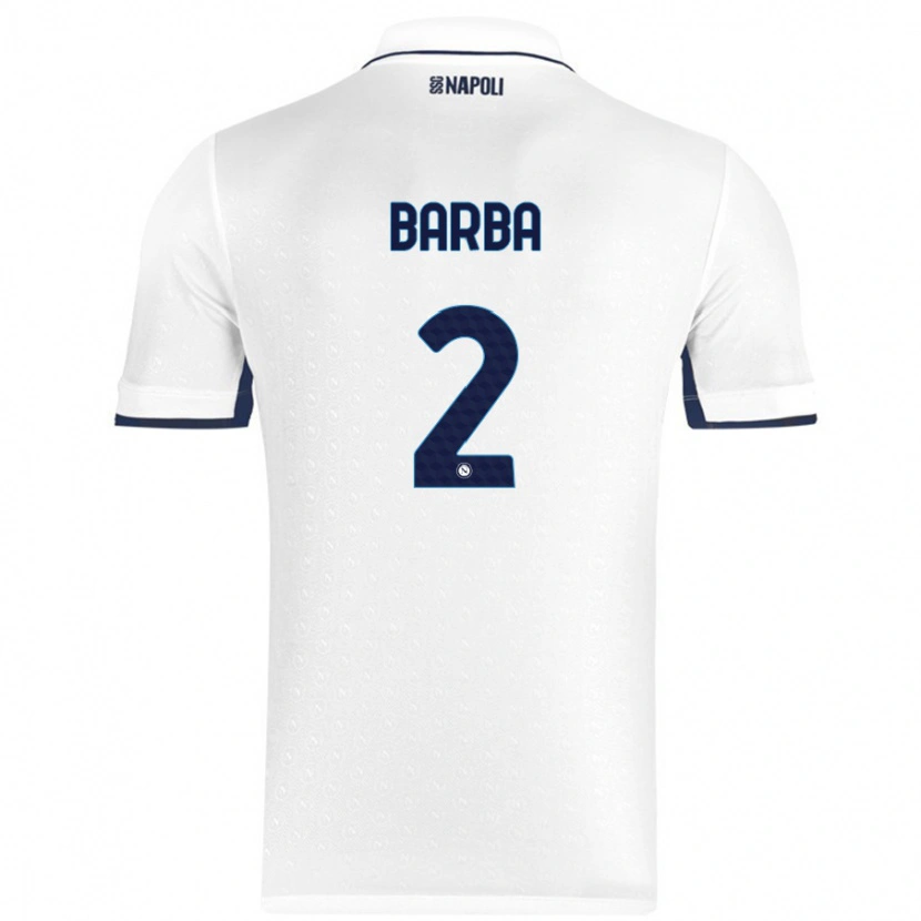 Danxen Mujer Camiseta Benedetto Barba #2 Blanco Azul Real 2ª Equipación 2024/25 La Camisa México