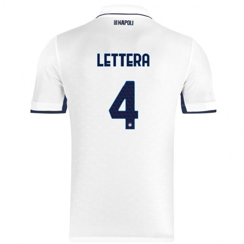 Danxen Mujer Camiseta Alessio Lettera #4 Blanco Azul Real 2ª Equipación 2024/25 La Camisa México