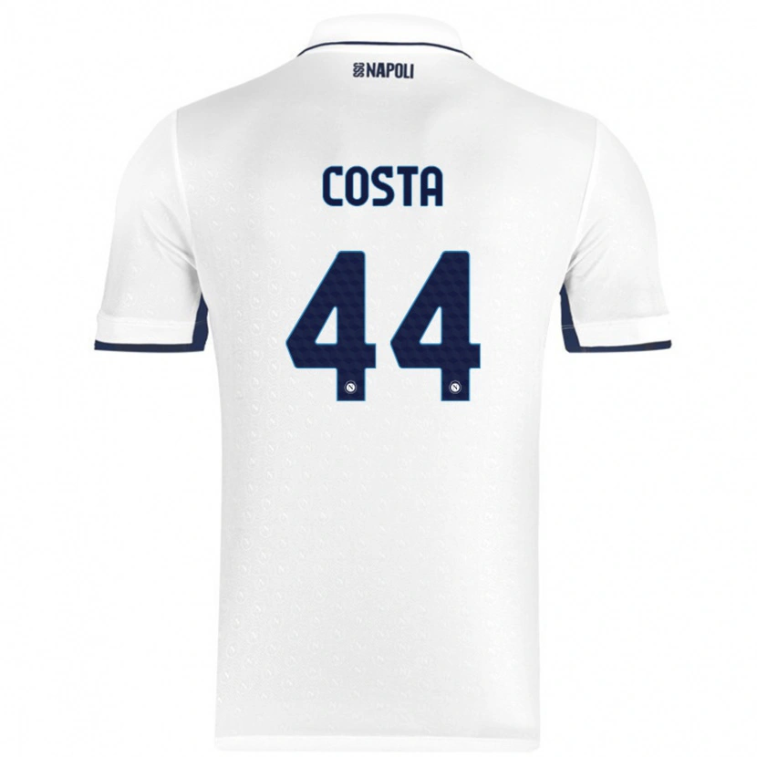 Danxen Mujer Camiseta Filippo Costa #44 Blanco Azul Real 2ª Equipación 2024/25 La Camisa México