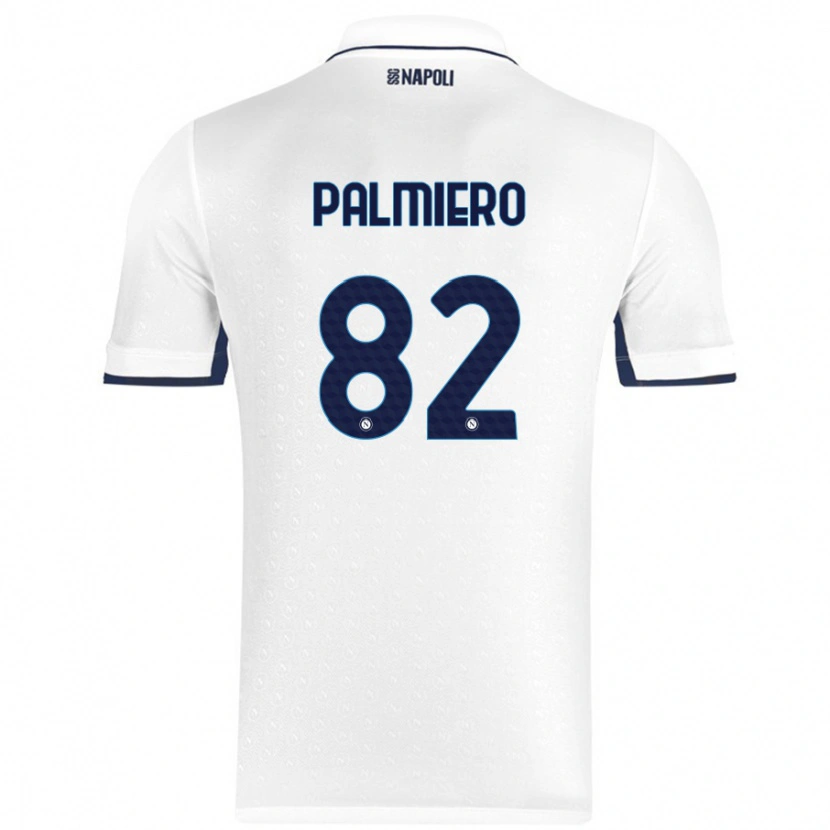 Danxen Mujer Camiseta Luca Palmiero #82 Blanco Azul Real 2ª Equipación 2024/25 La Camisa México