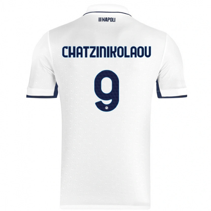 Danxen Mujer Camiseta Despoina Chatzinikolaou #9 Blanco Azul Real 2ª Equipación 2024/25 La Camisa México