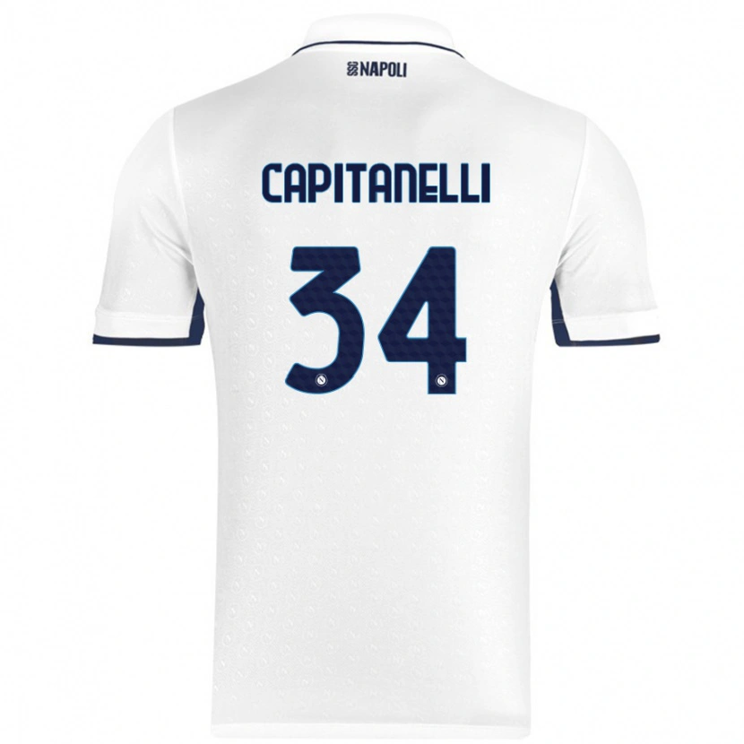 Danxen Mujer Camiseta Ilaria Capitanelli #34 Blanco Azul Real 2ª Equipación 2024/25 La Camisa México