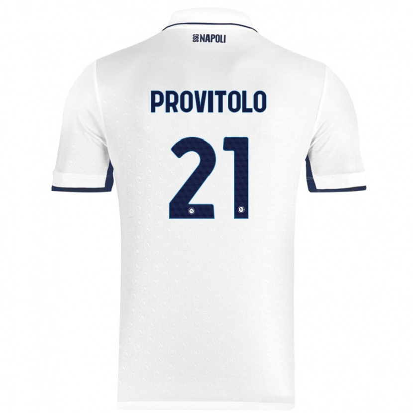Danxen Mujer Camiseta Vincenzo Provitolo #21 Blanco Azul Real 2ª Equipación 2024/25 La Camisa México