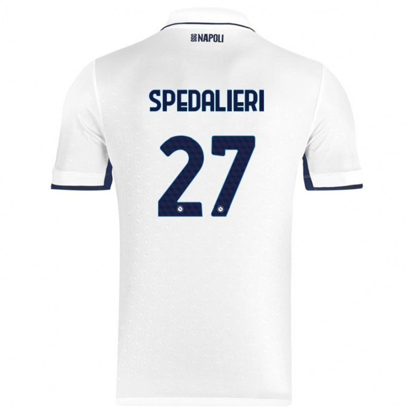 Danxen Mujer Camiseta Johnatan Andrea Spedalieri #27 Blanco Azul Real 2ª Equipación 2024/25 La Camisa México
