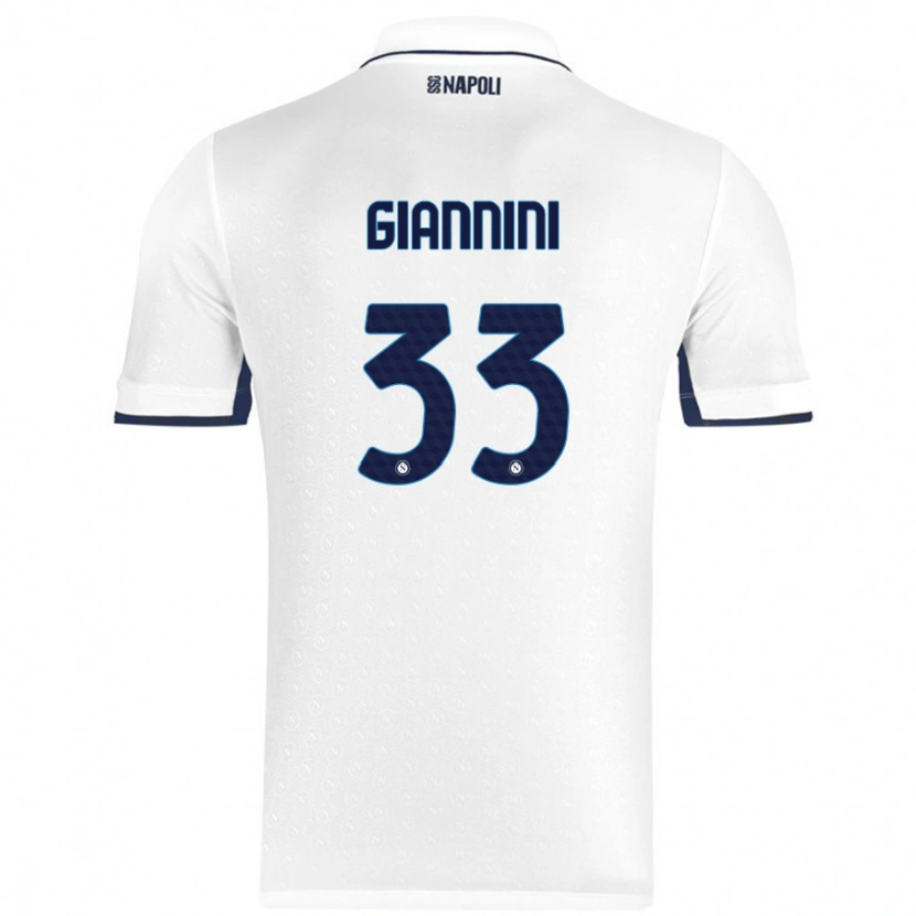 Danxen Mujer Camiseta Enrico Giannini #33 Blanco Azul Real 2ª Equipación 2024/25 La Camisa México