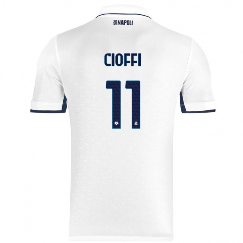 Danxen Mujer Camiseta Antonio Cioffi #11 Blanco Azul Real 2ª Equipación 2024/25 La Camisa México