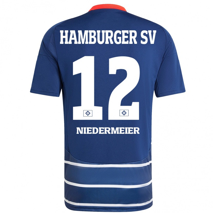 Danxen Mujer Camiseta Philipp Niedermeier #12 Azul Oscuro 2ª Equipación 2024/25 La Camisa México