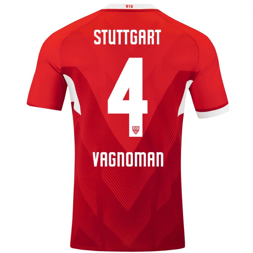 Danxen Mujer Camiseta Josha Vagnoman #4 Rojo Blanco 2ª Equipación 2024/25 La Camisa México