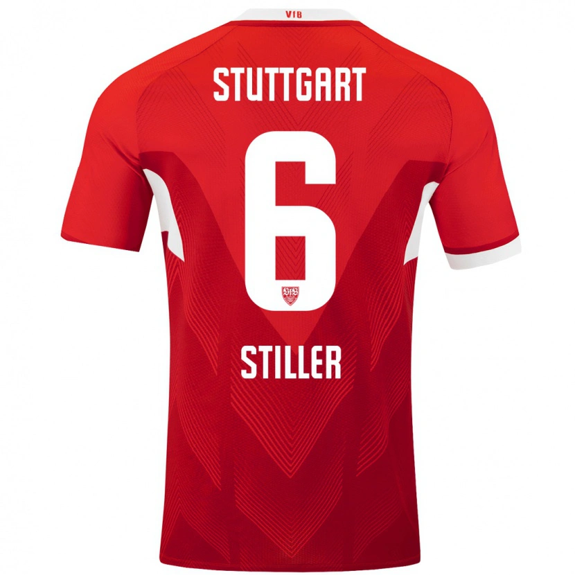 Danxen Mujer Camiseta Angelo Stiller #6 Rojo Blanco 2ª Equipación 2024/25 La Camisa México