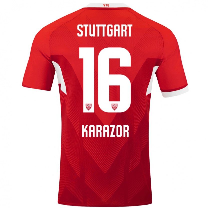 Danxen Mujer Camiseta Atakan Karazor #16 Rojo Blanco 2ª Equipación 2024/25 La Camisa México