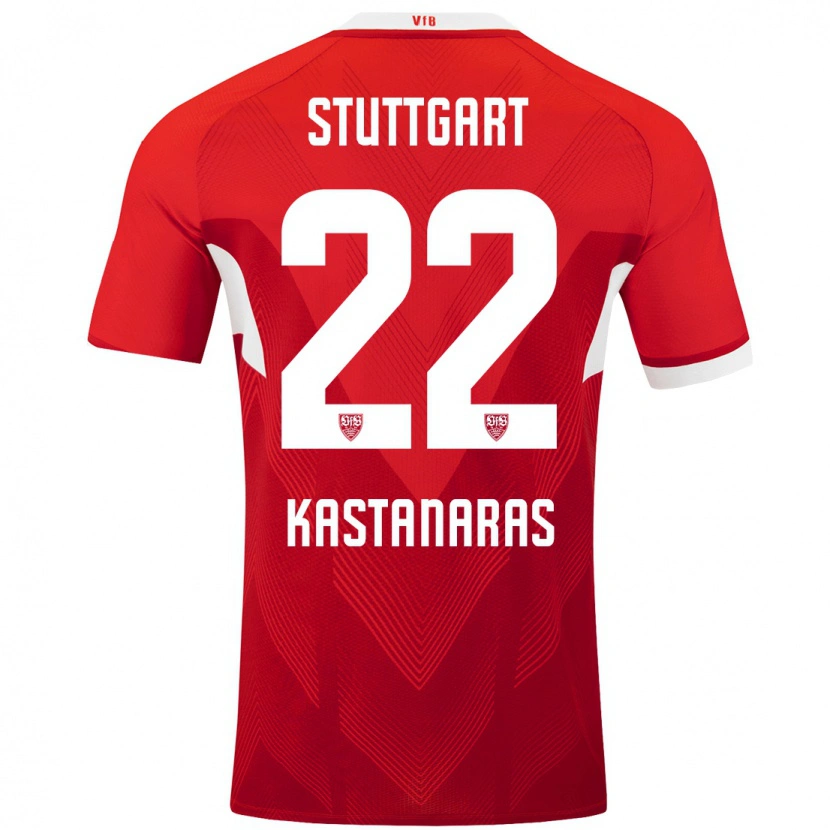 Danxen Mujer Camiseta Thomas Kastanaras #22 Rojo Blanco 2ª Equipación 2024/25 La Camisa México