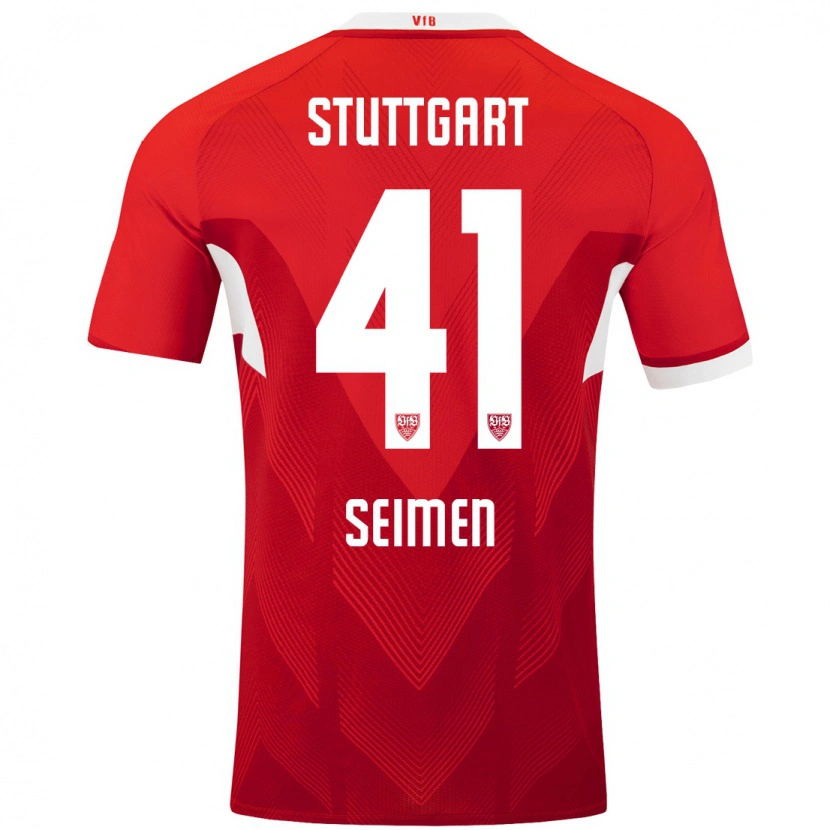Danxen Mujer Camiseta Dennis Seimen #41 Rojo Blanco 2ª Equipación 2024/25 La Camisa México